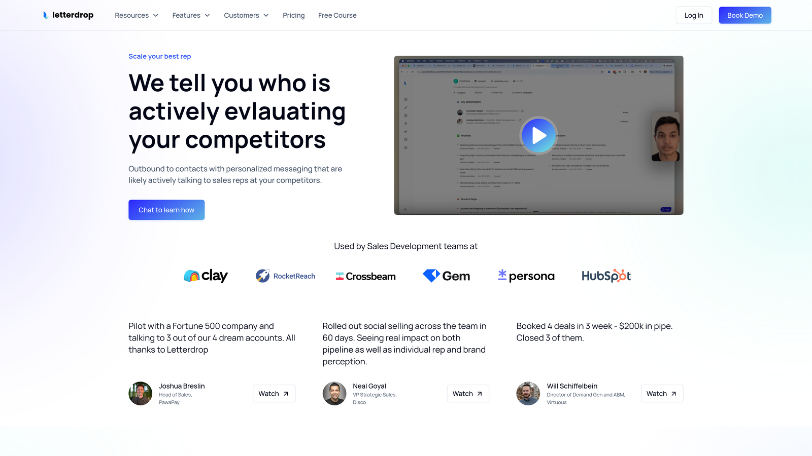 Screenshot of Letterdrop website
