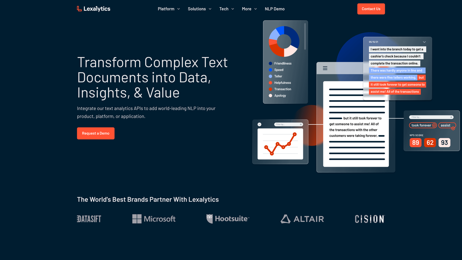 Screenshot of Lexalytics website