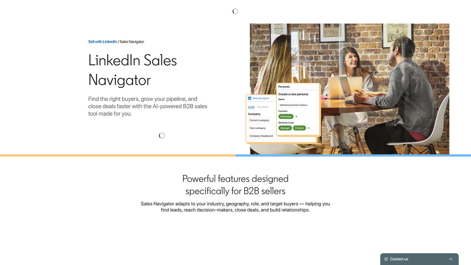 Screenshot of LinkedIn Sales Navigator website