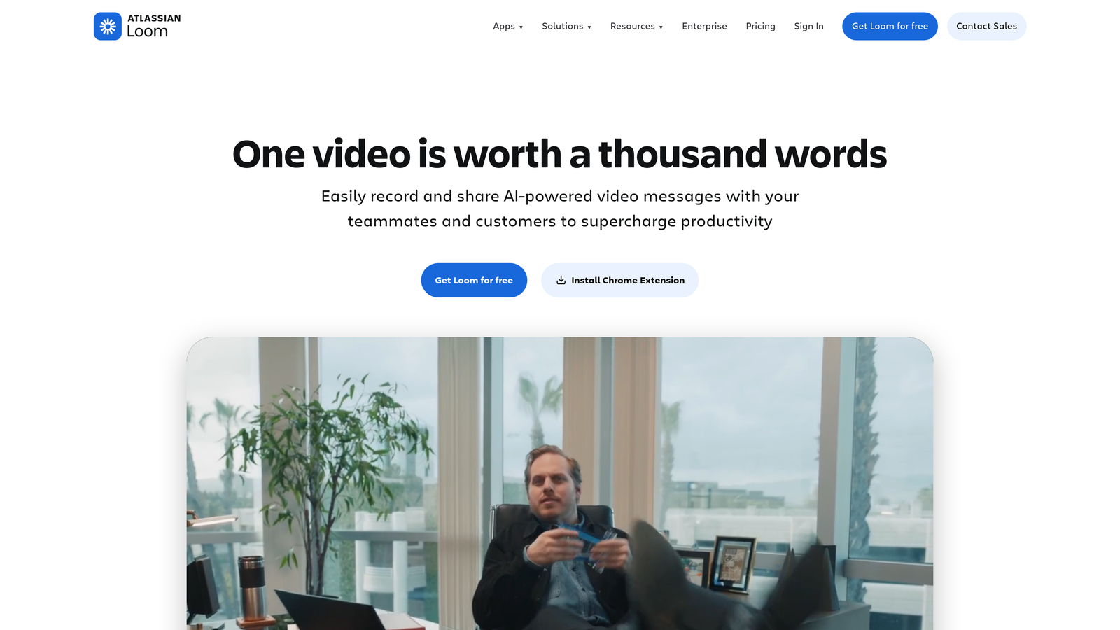 Screenshot of Loom website homepage
