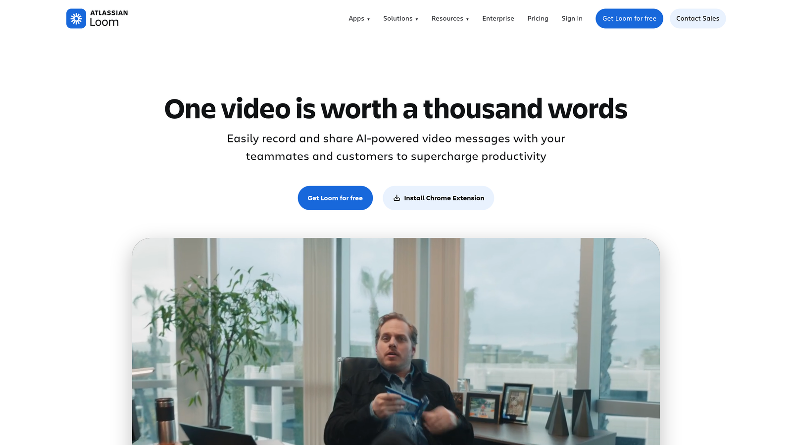 Screenshot of Loom website homepage