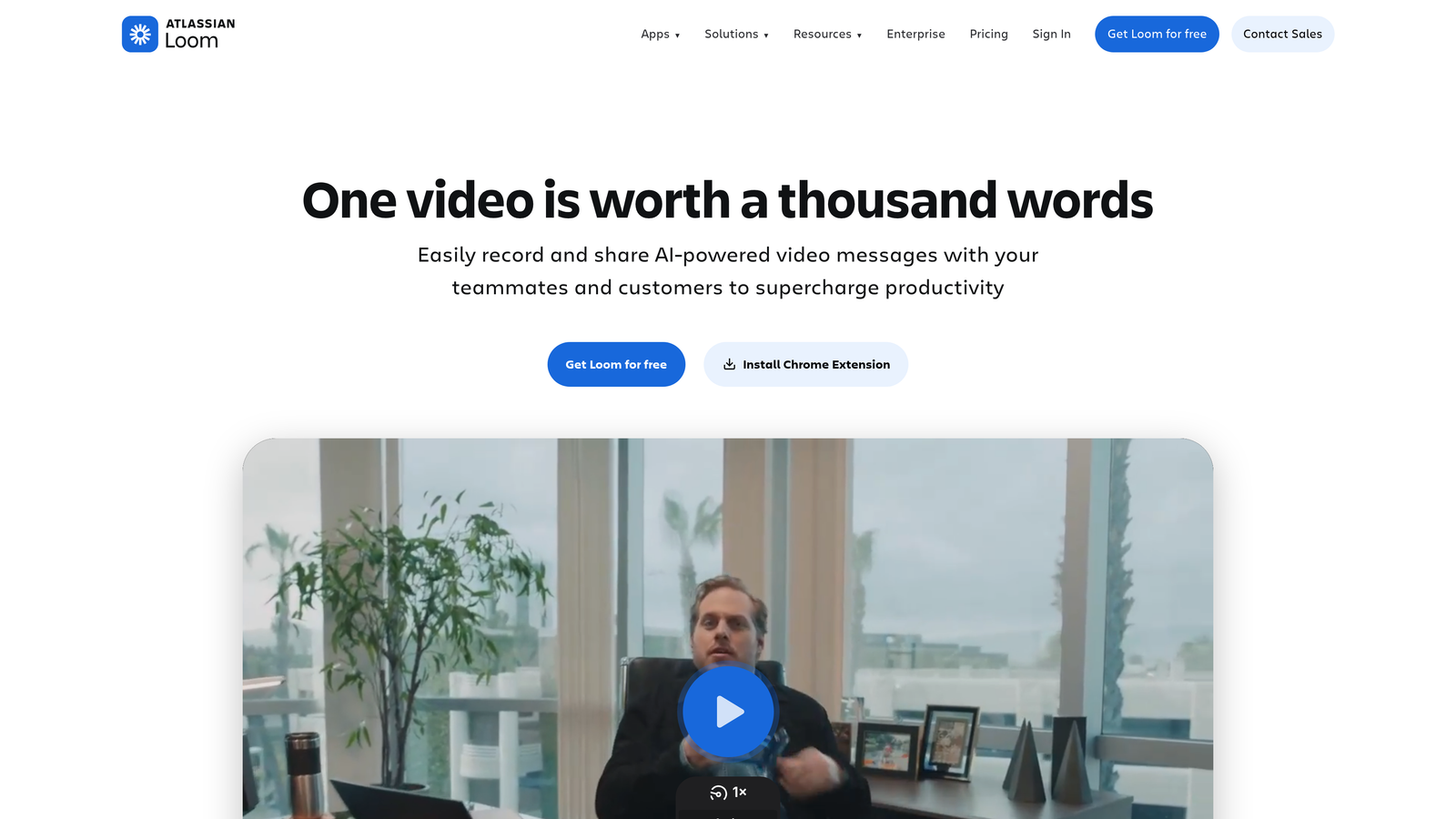 Screenshot of Loom website