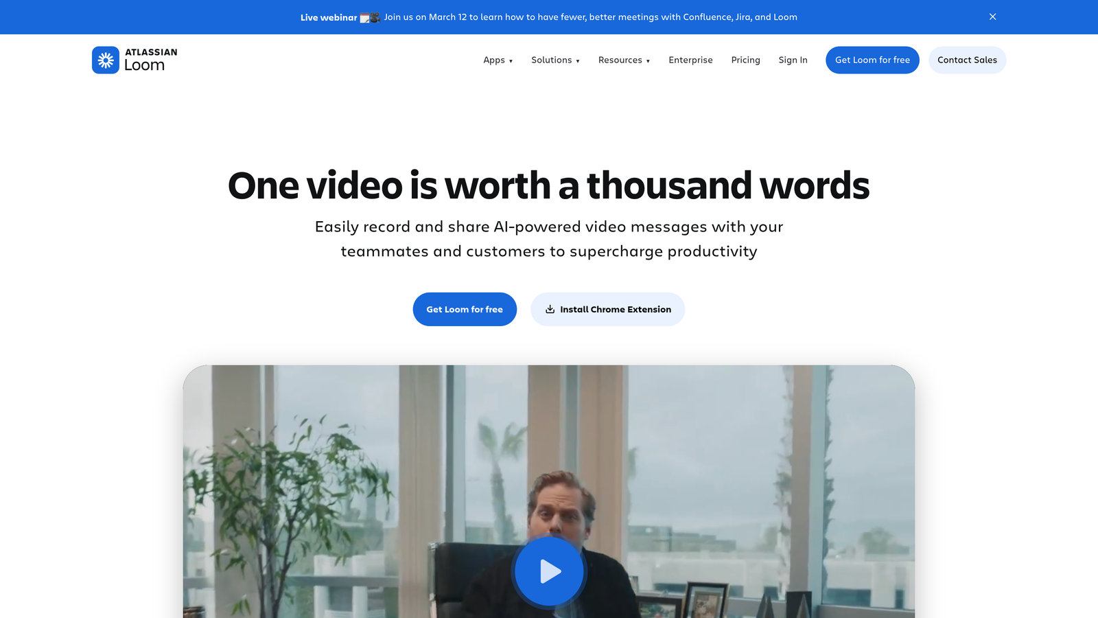 Screenshot of Loom website