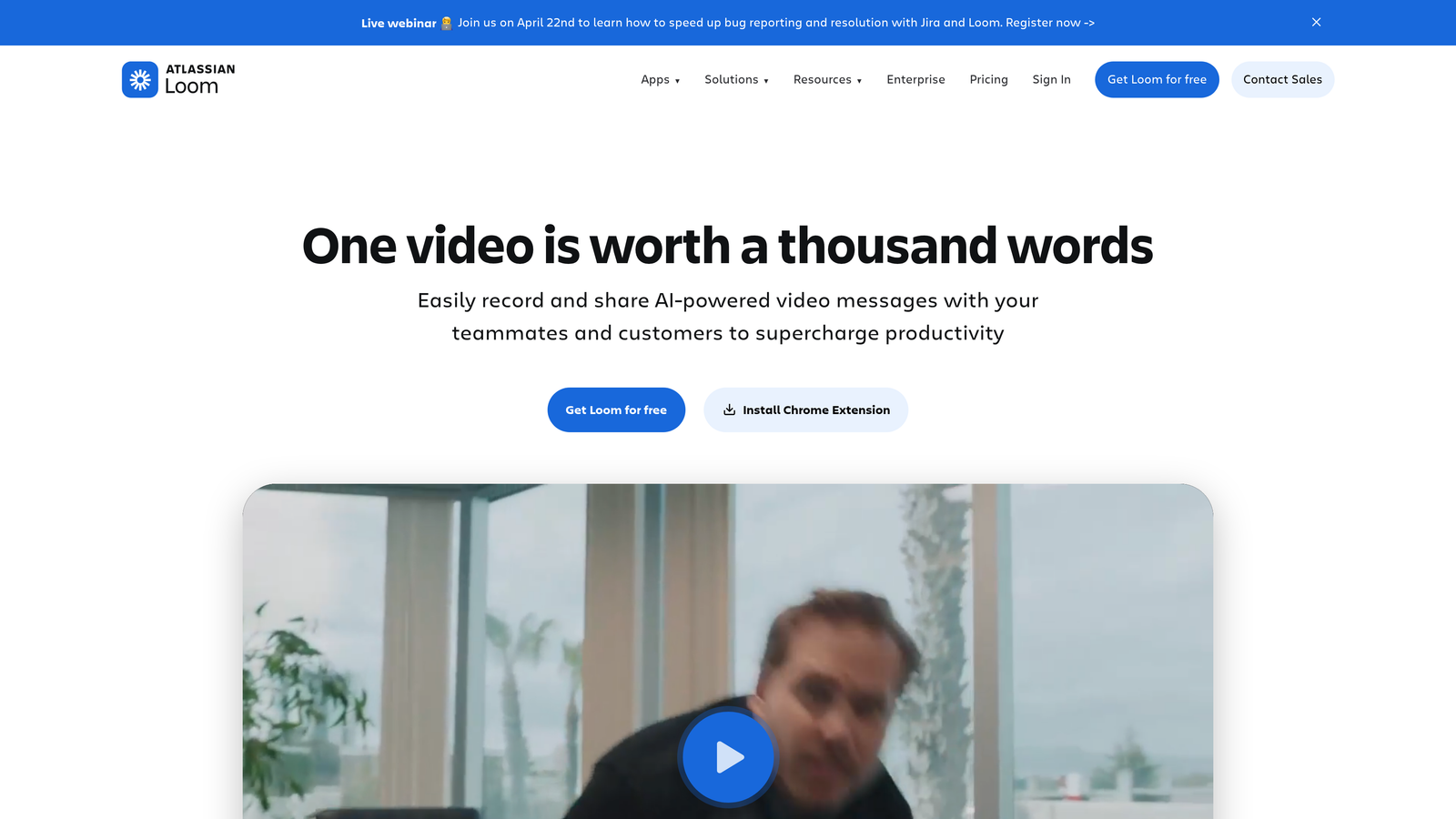 Screenshot of Loom website