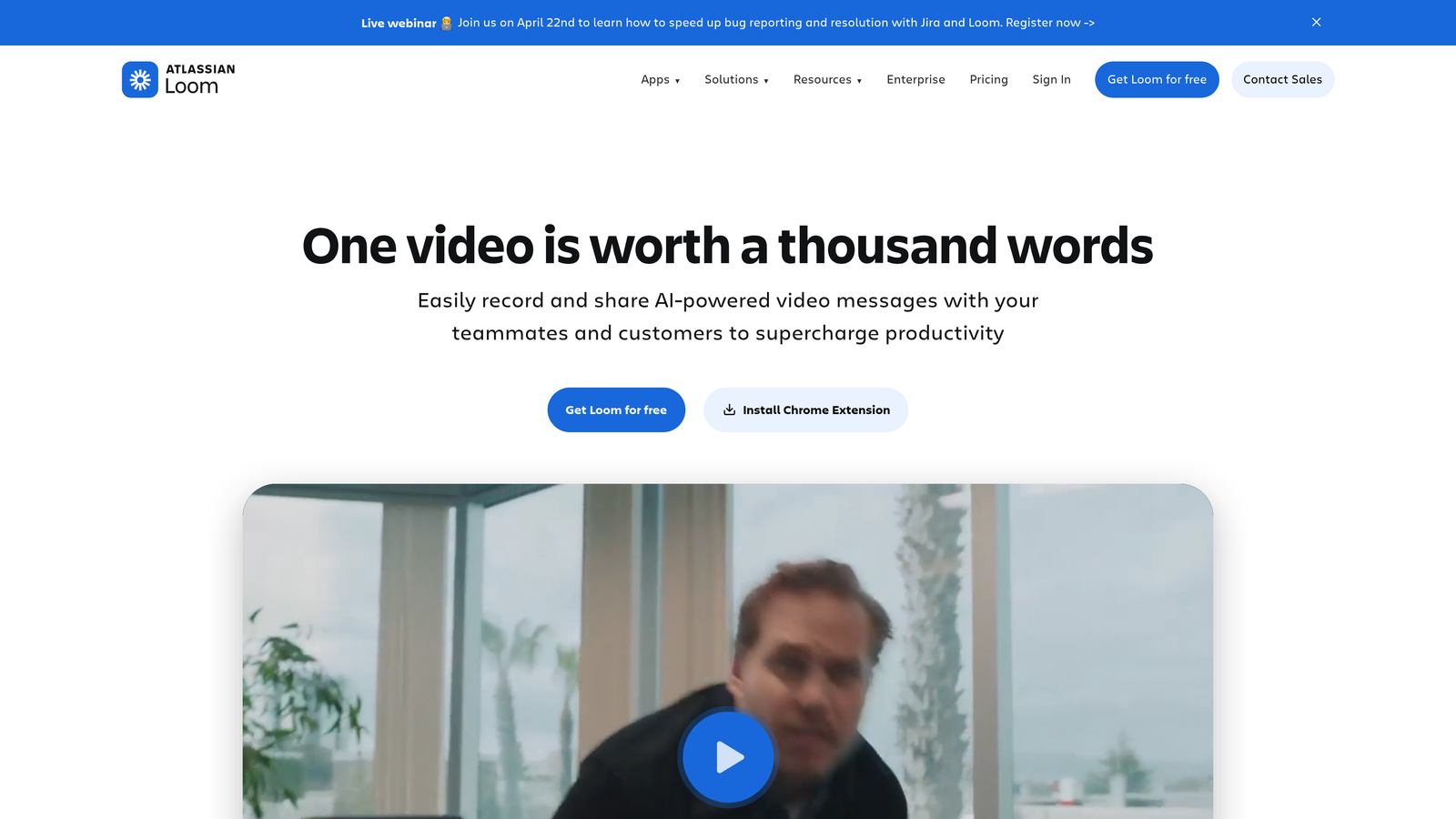 Screenshot of Loom website