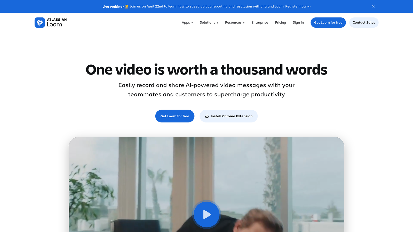 Screenshot of Loom website