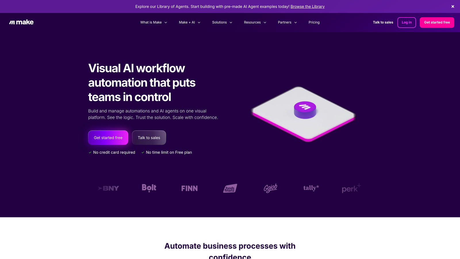 Screenshot of Make website