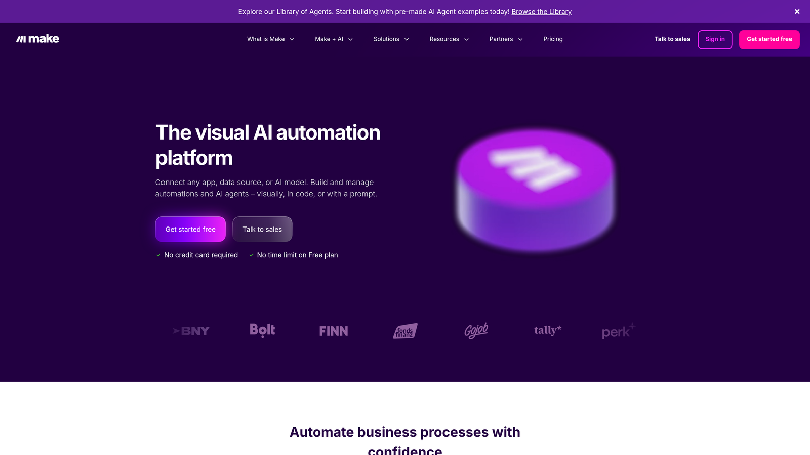 Screenshot of Make website