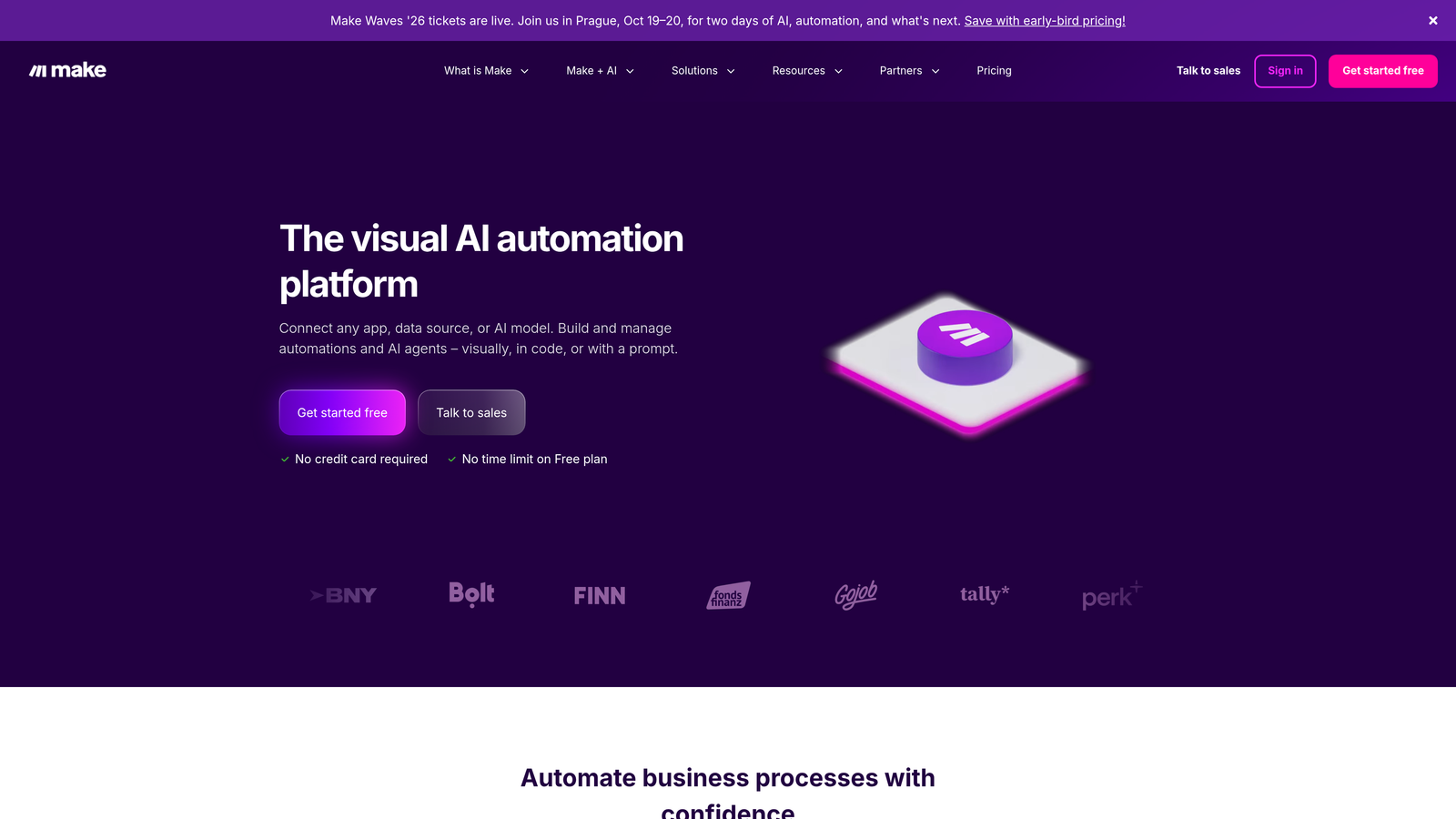 Screenshot of Make website