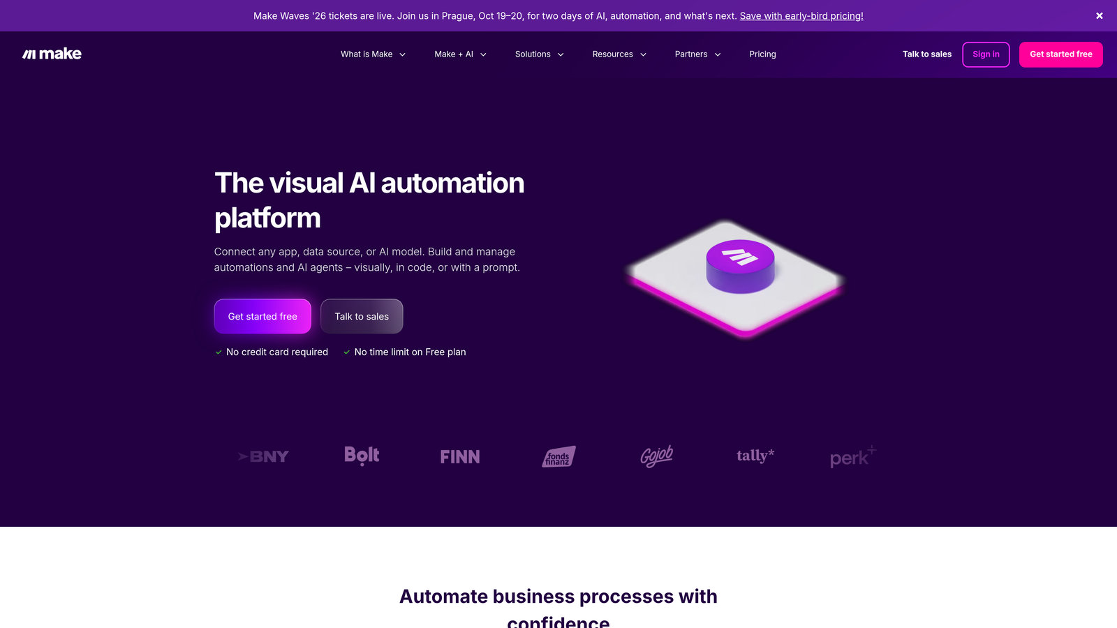 Screenshot of Make website