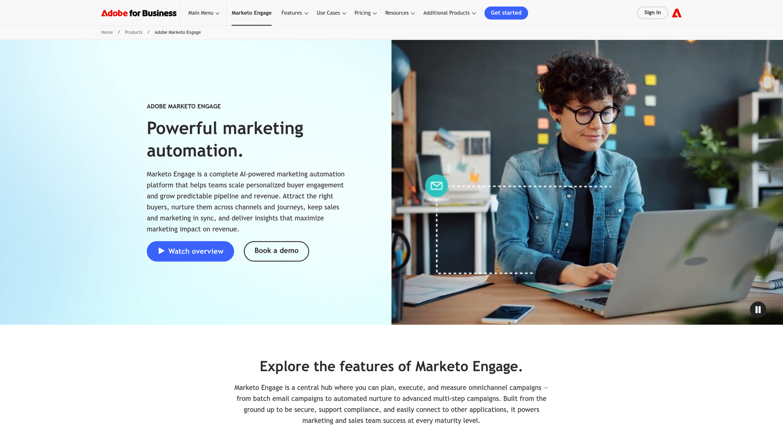 Screenshot of Marketo Engage website