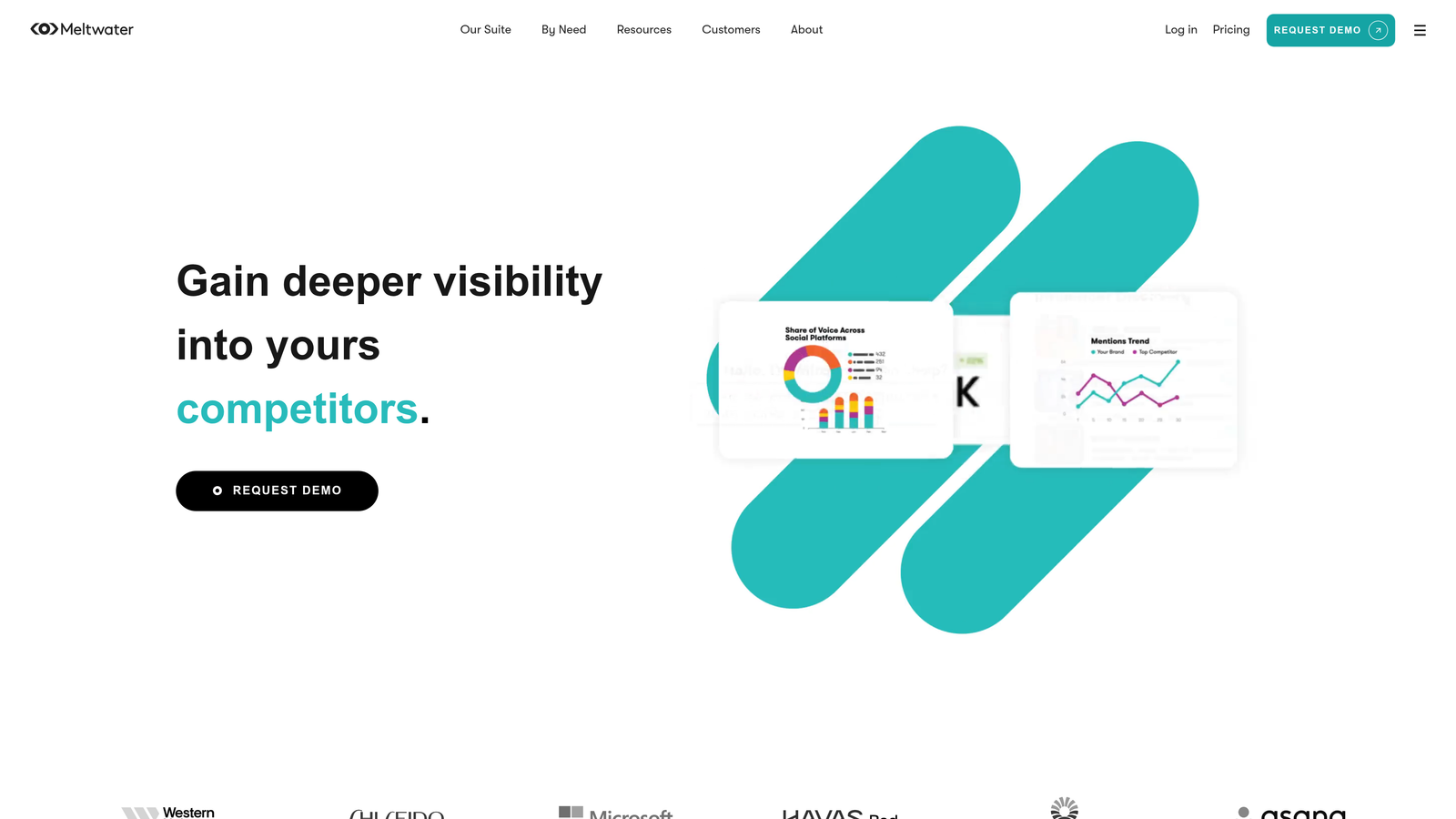Screenshot of Meltwater AI Analytics website