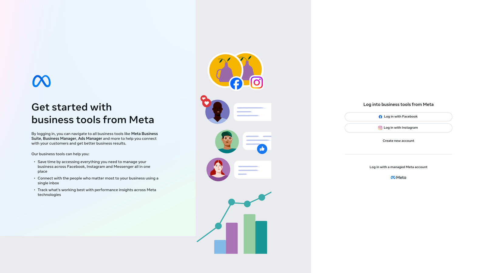 Screenshot of Meta Ads Manager website homepage