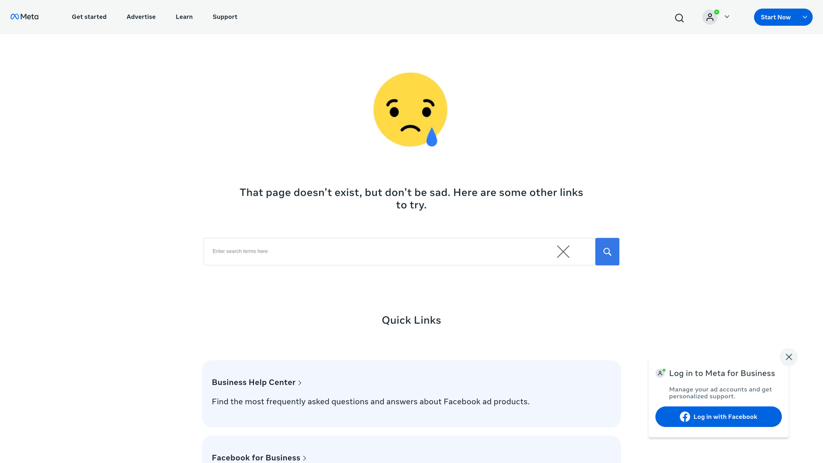 Screenshot of Meta Advantage+ website