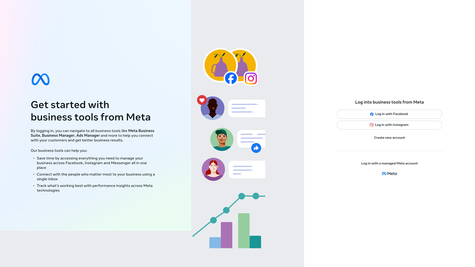 Screenshot of Meta Business Suite website