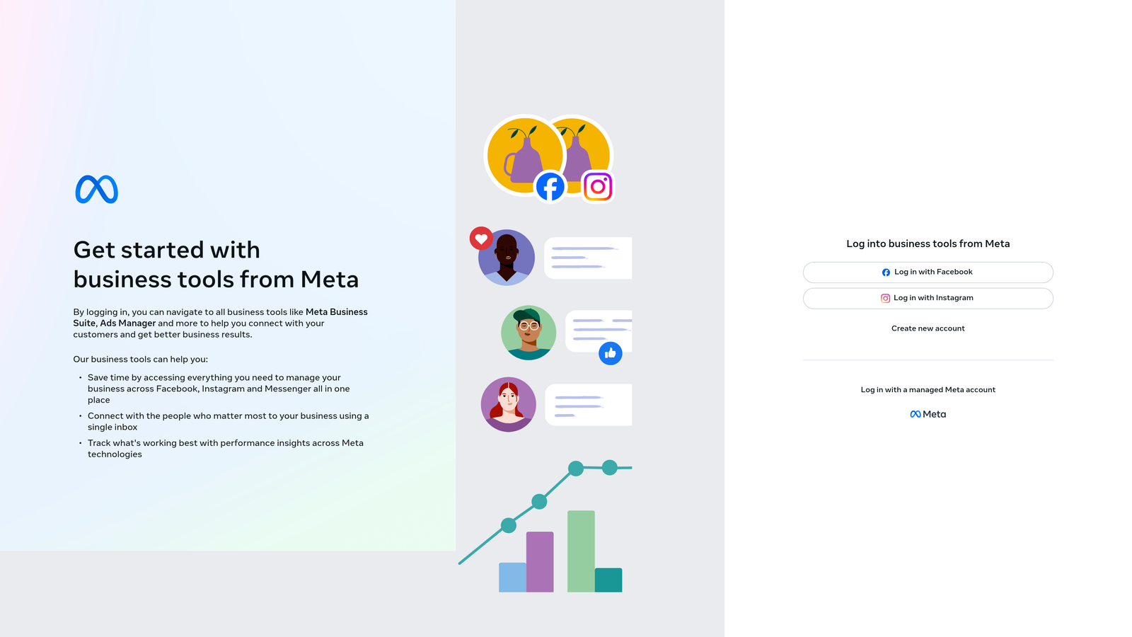 Screenshot of Meta Business Suite website