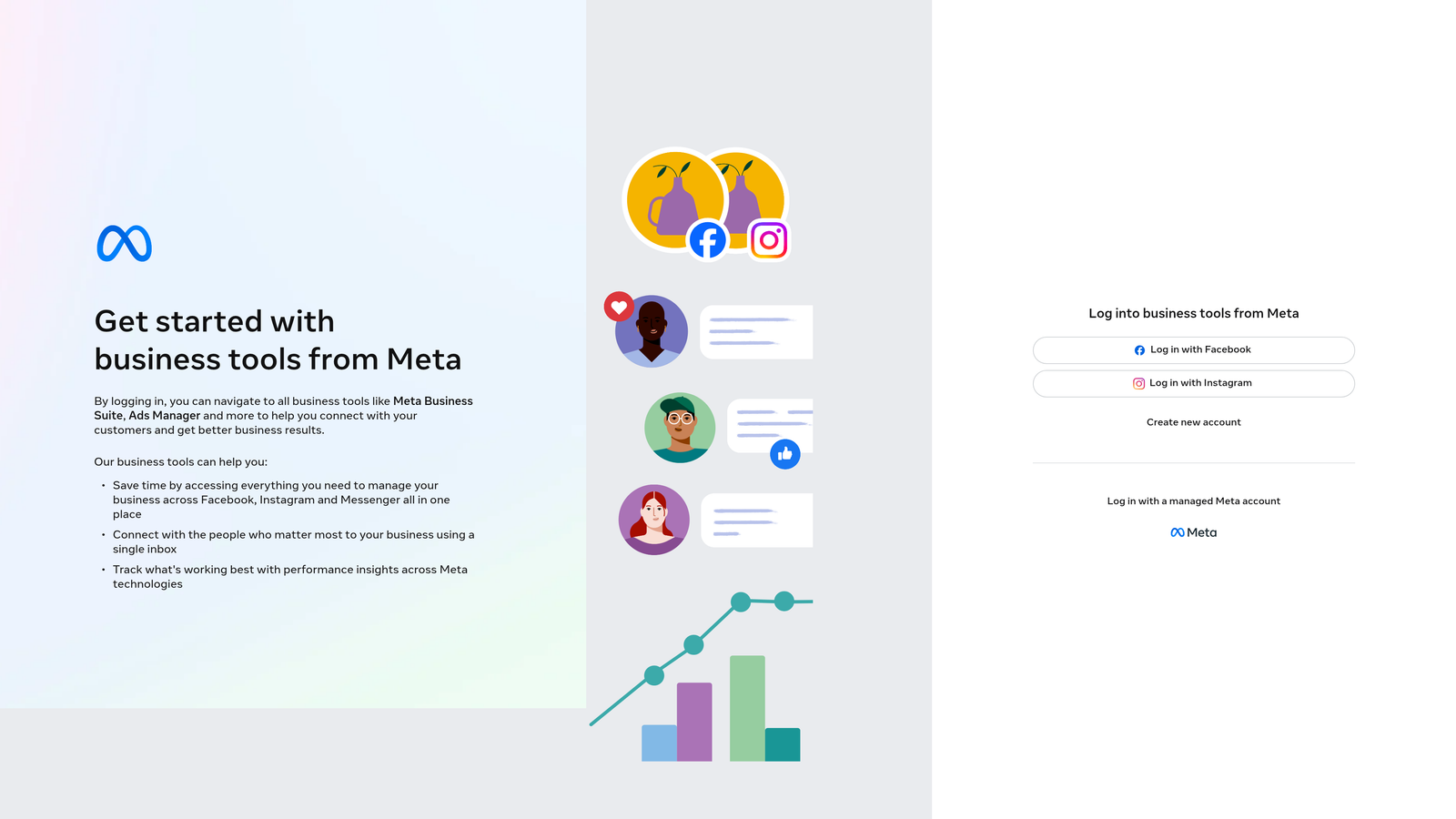 Screenshot of Meta Business Suite website