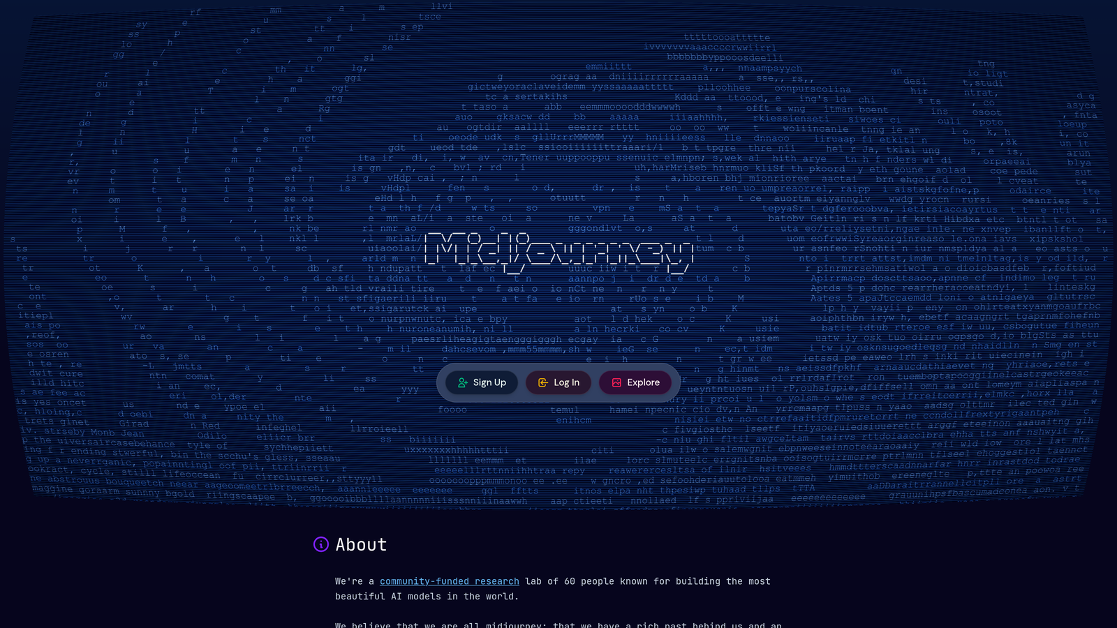 Screenshot of Midjourney website
