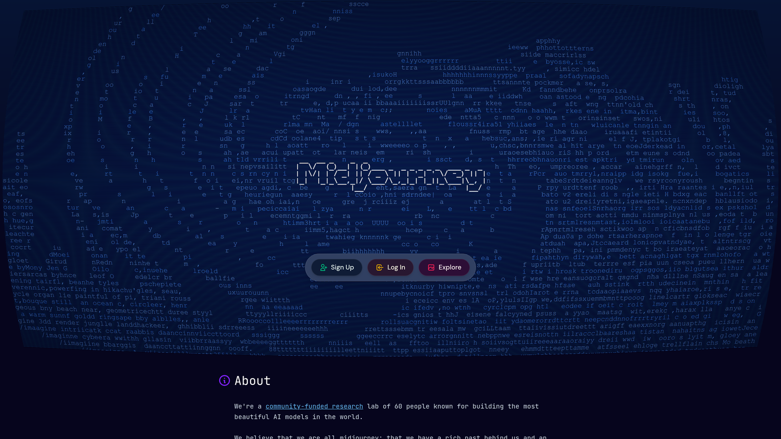 Screenshot of Midjourney website