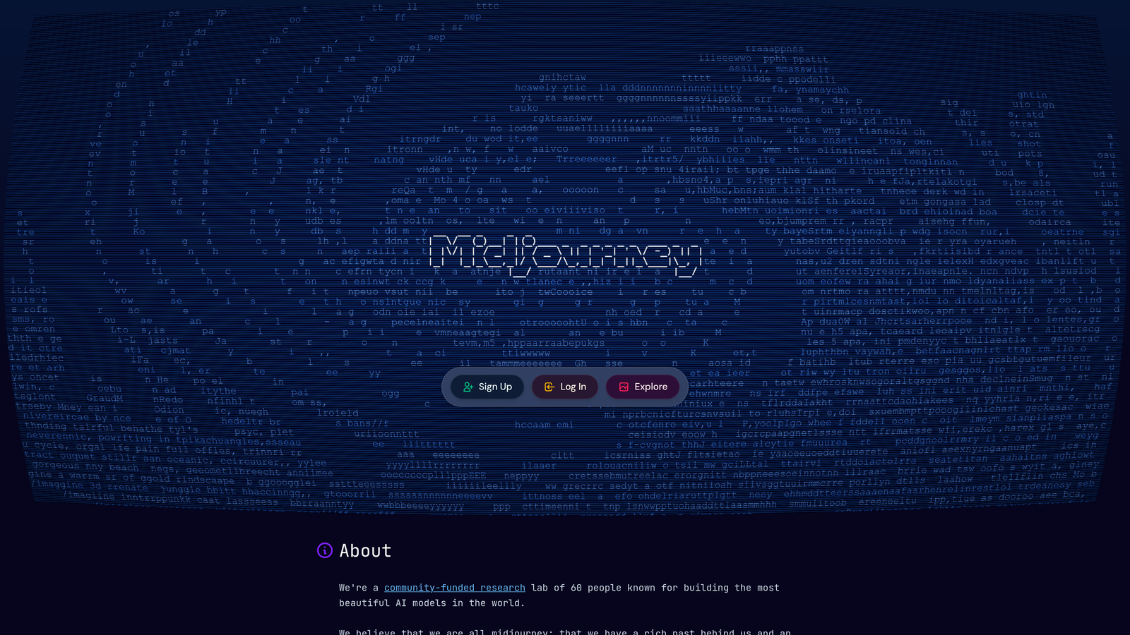 Screenshot of Midjourney website