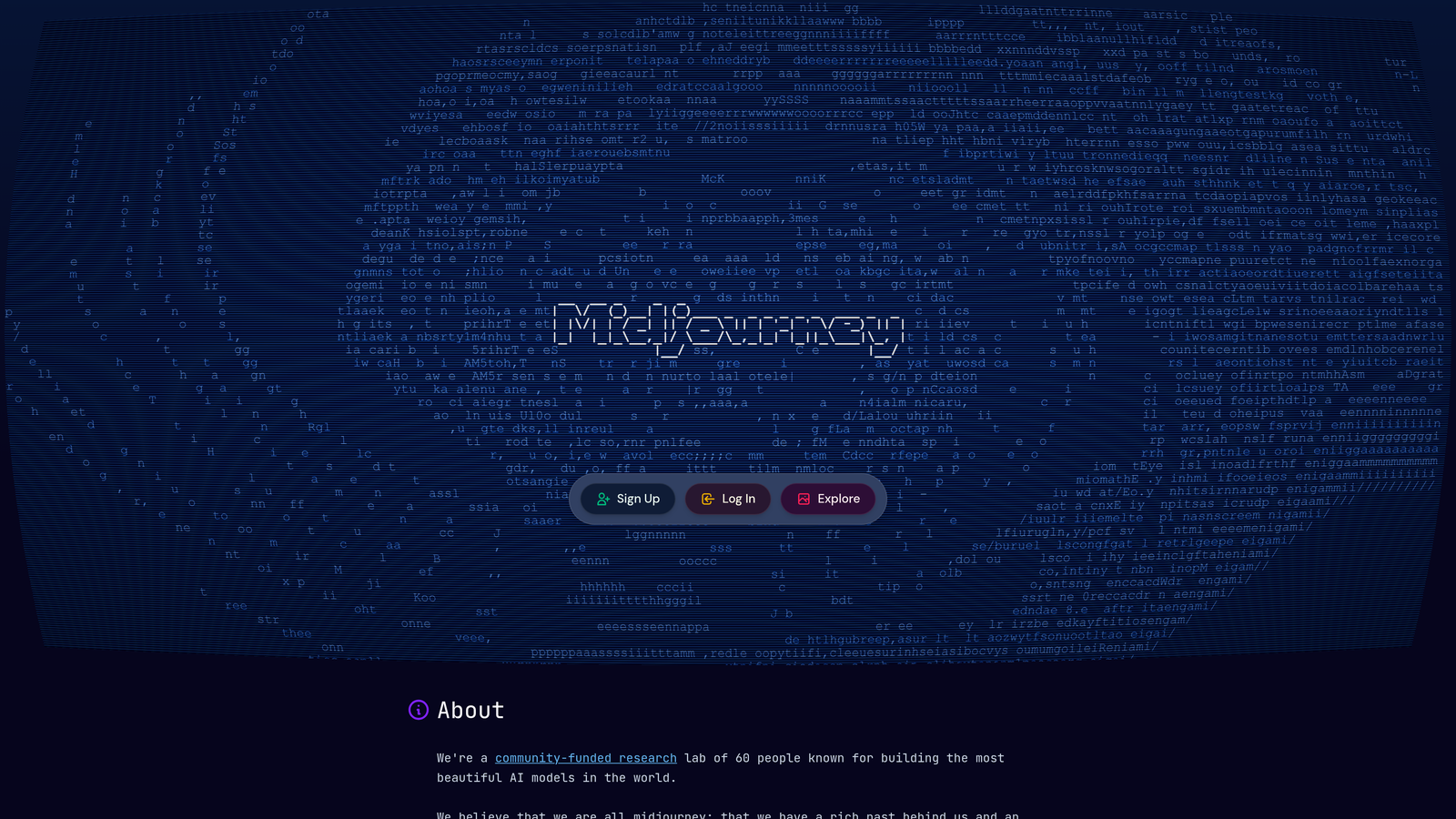 Screenshot of Midjourney website