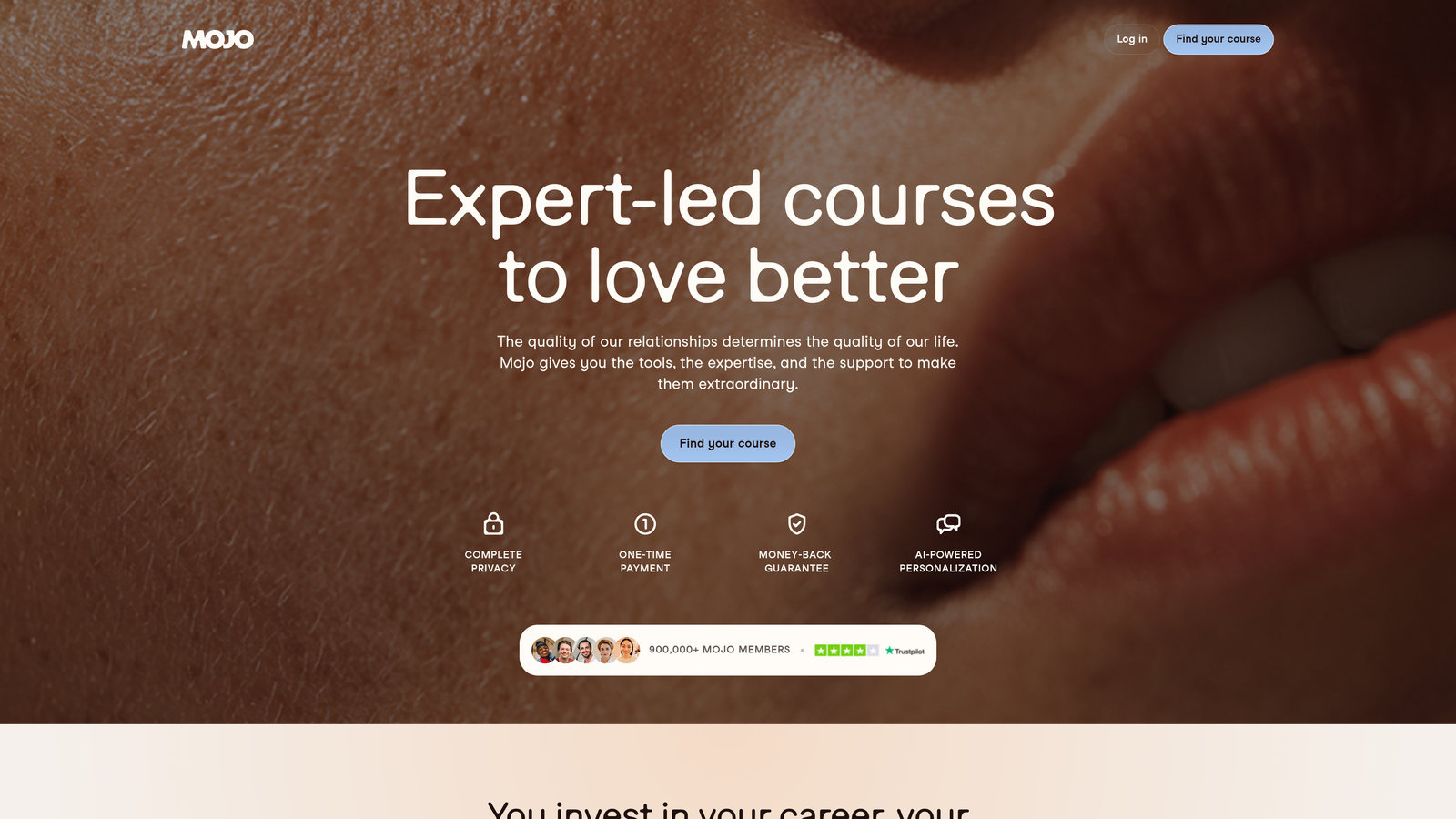 Screenshot of Mojo website