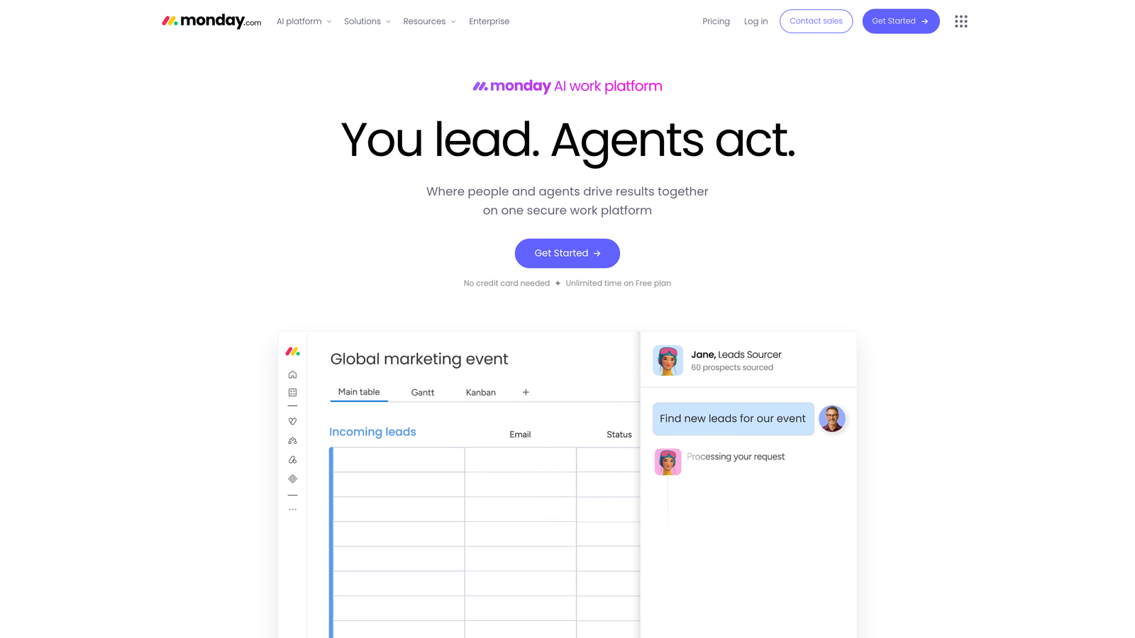 Screenshot of Monday.com website