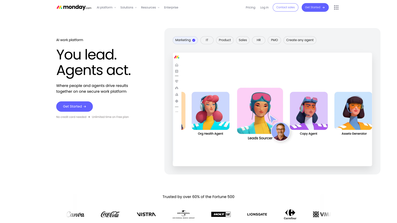 Screenshot of Monday.com website