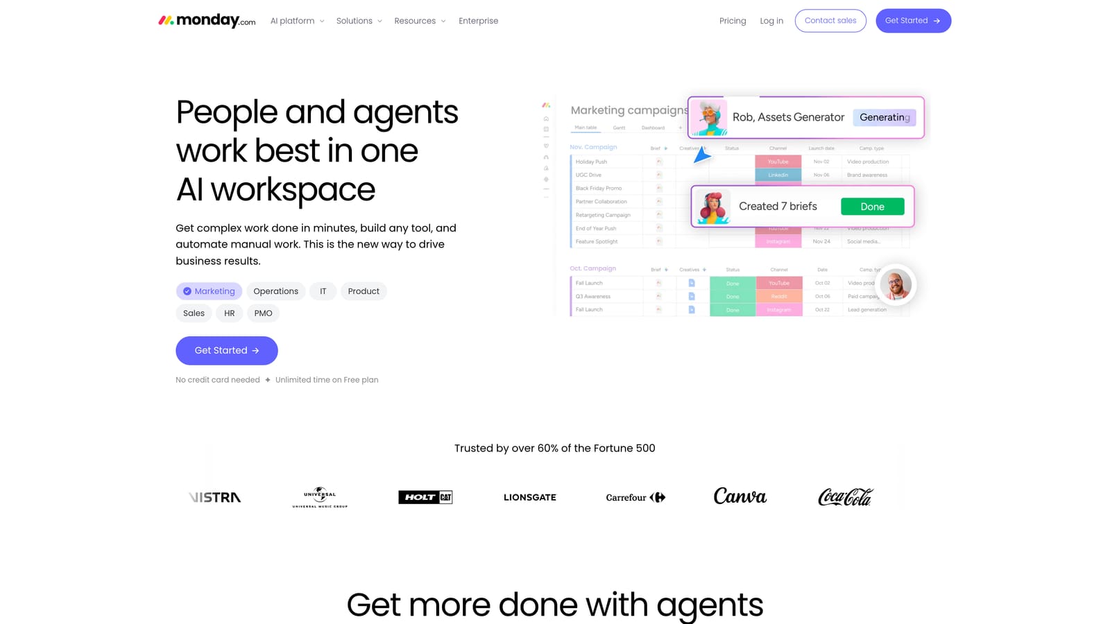 Screenshot of monday.com website