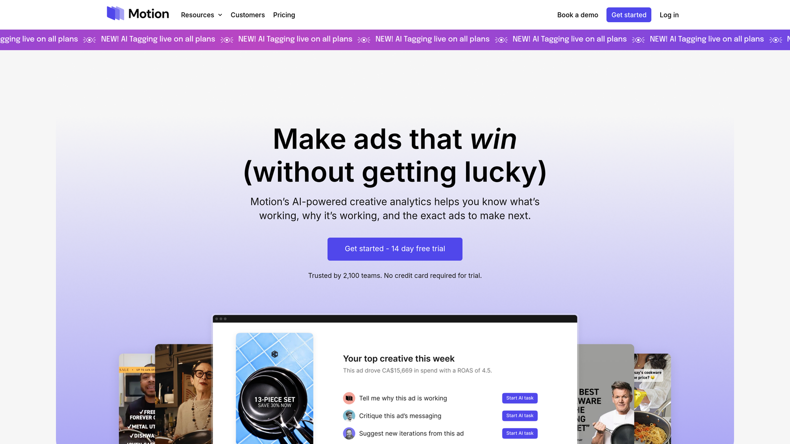 Screenshot of Motion website