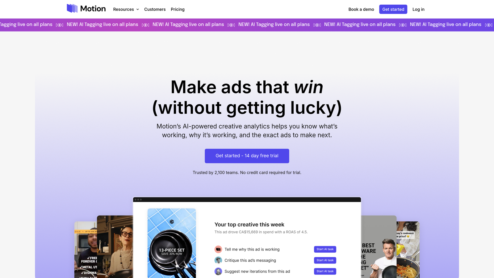 Screenshot of Motion website