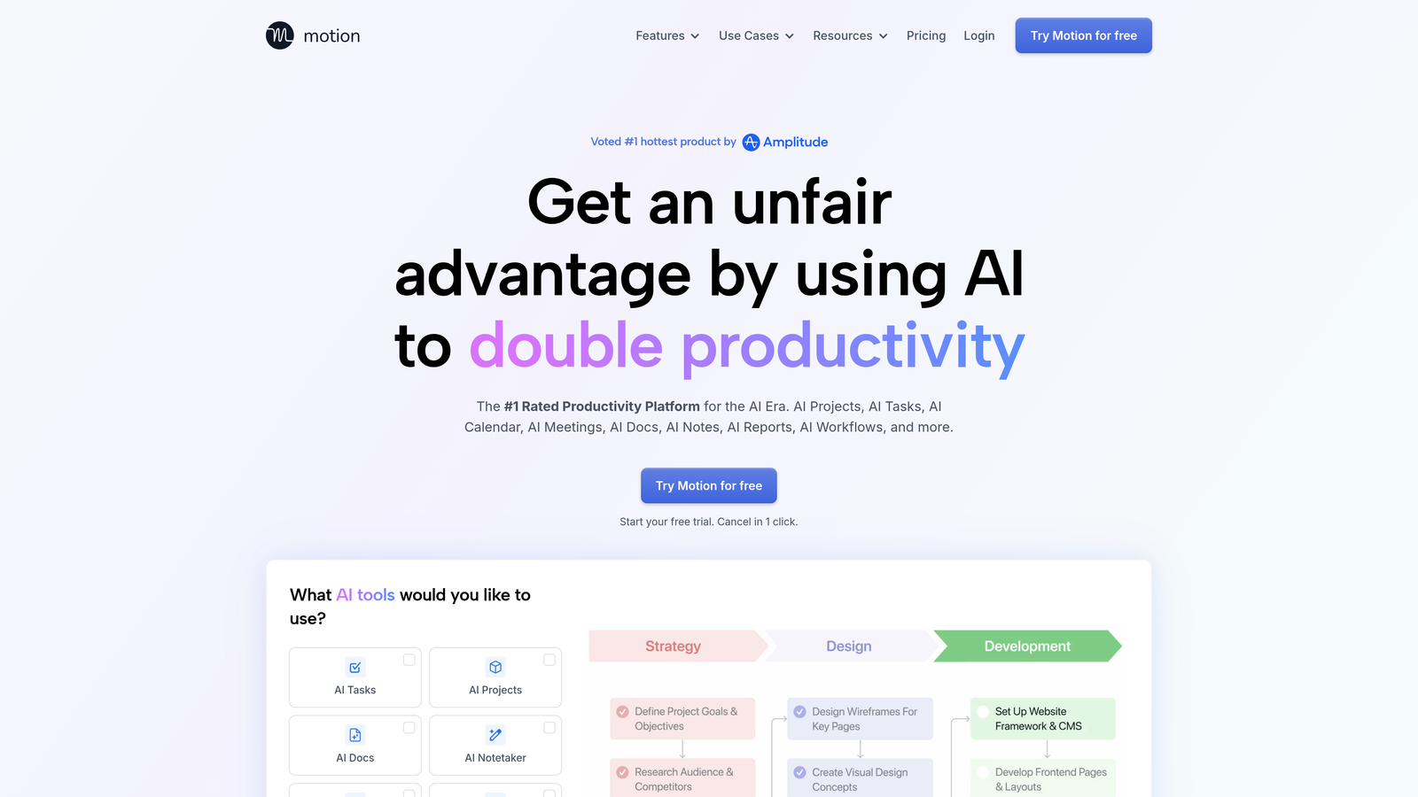 Screenshot of Motion website