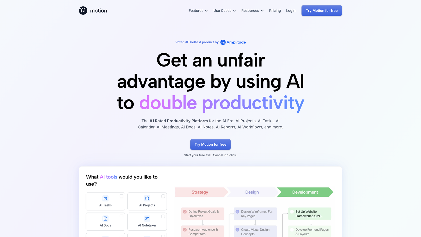 Screenshot of Motion website