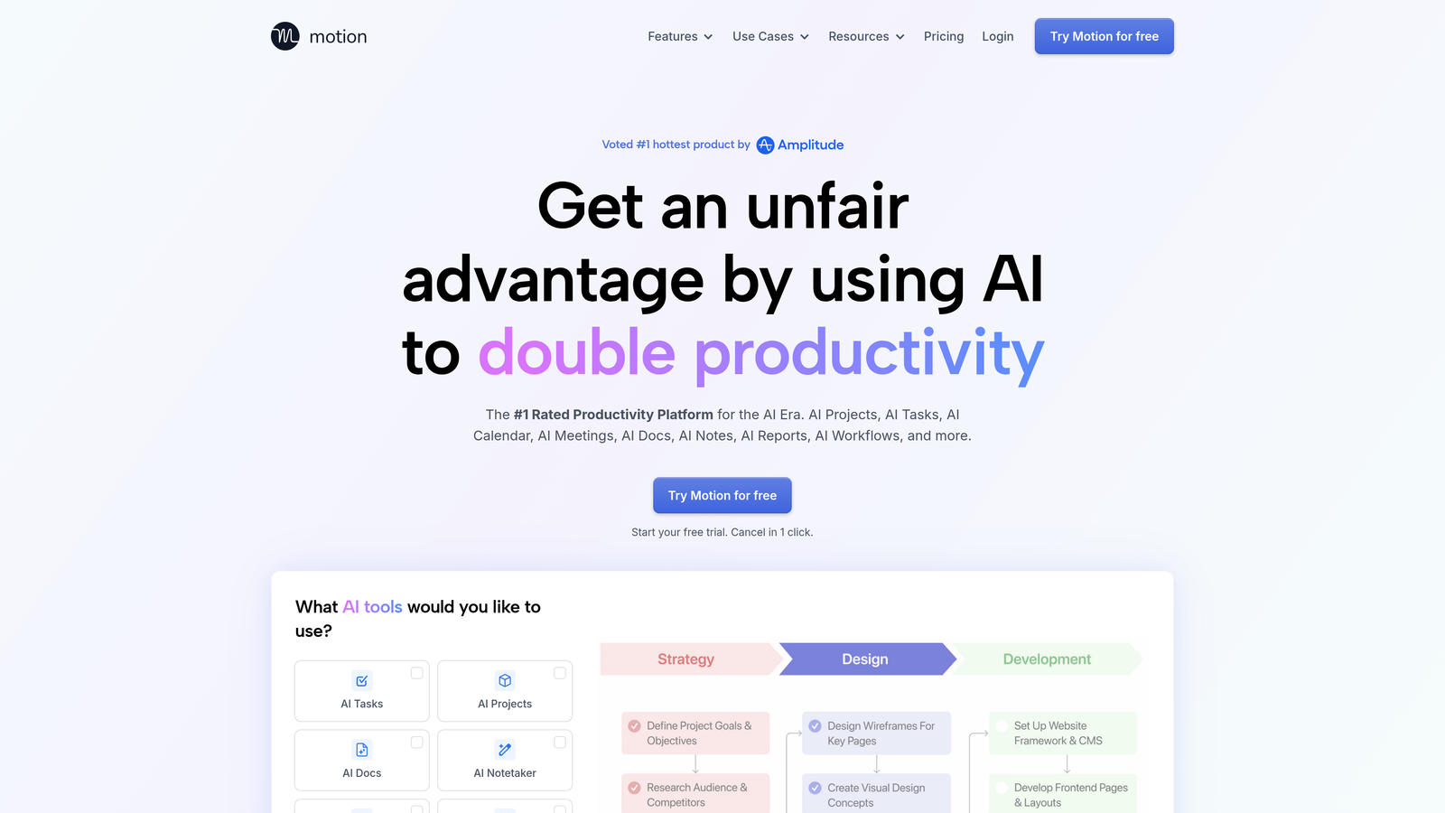 Screenshot of Motion website