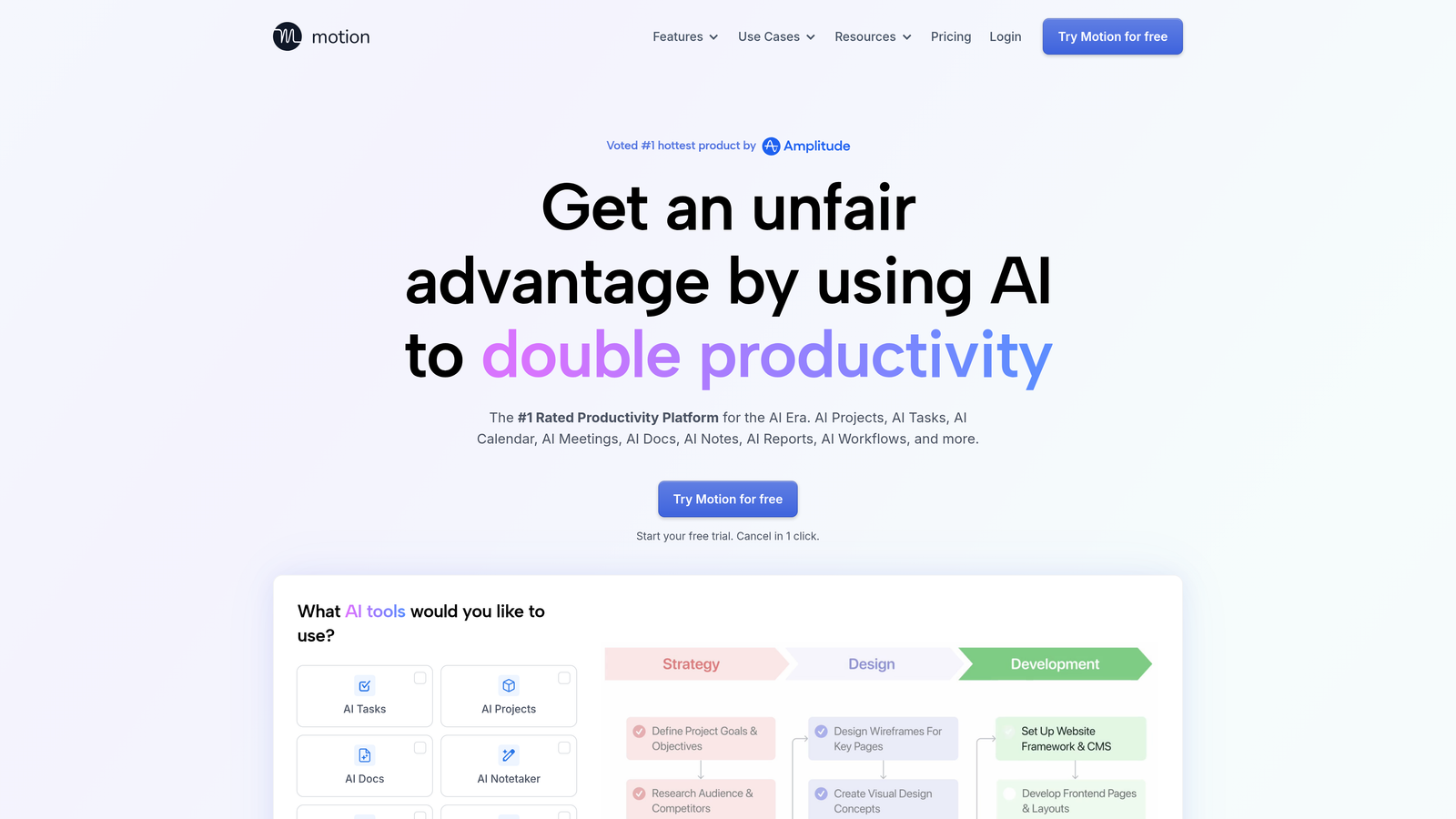Screenshot of Motion website