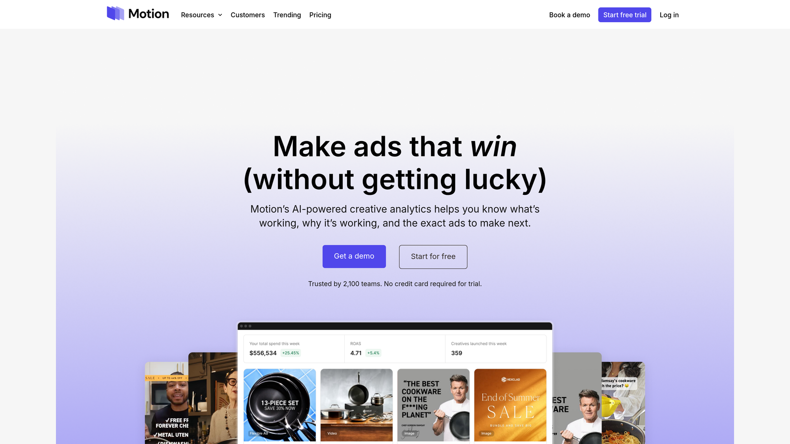 Screenshot of Motion website