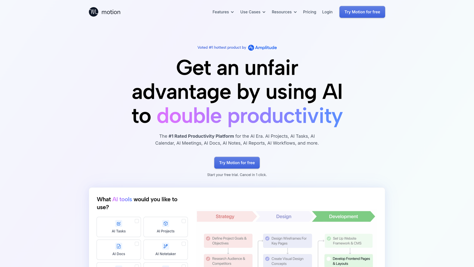 Screenshot of Motion website