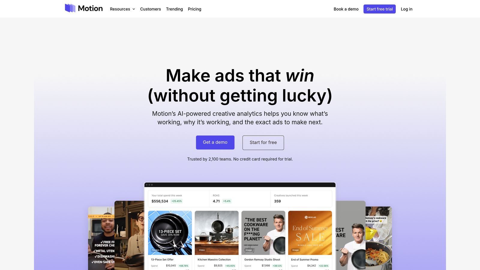 Screenshot of Motion website