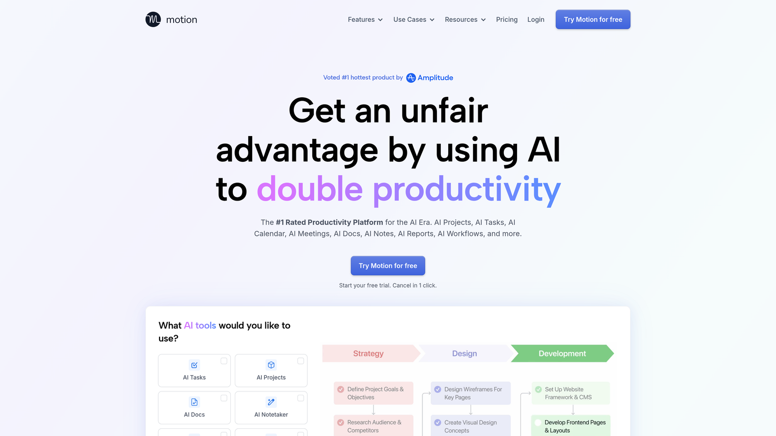 Screenshot of Motion website