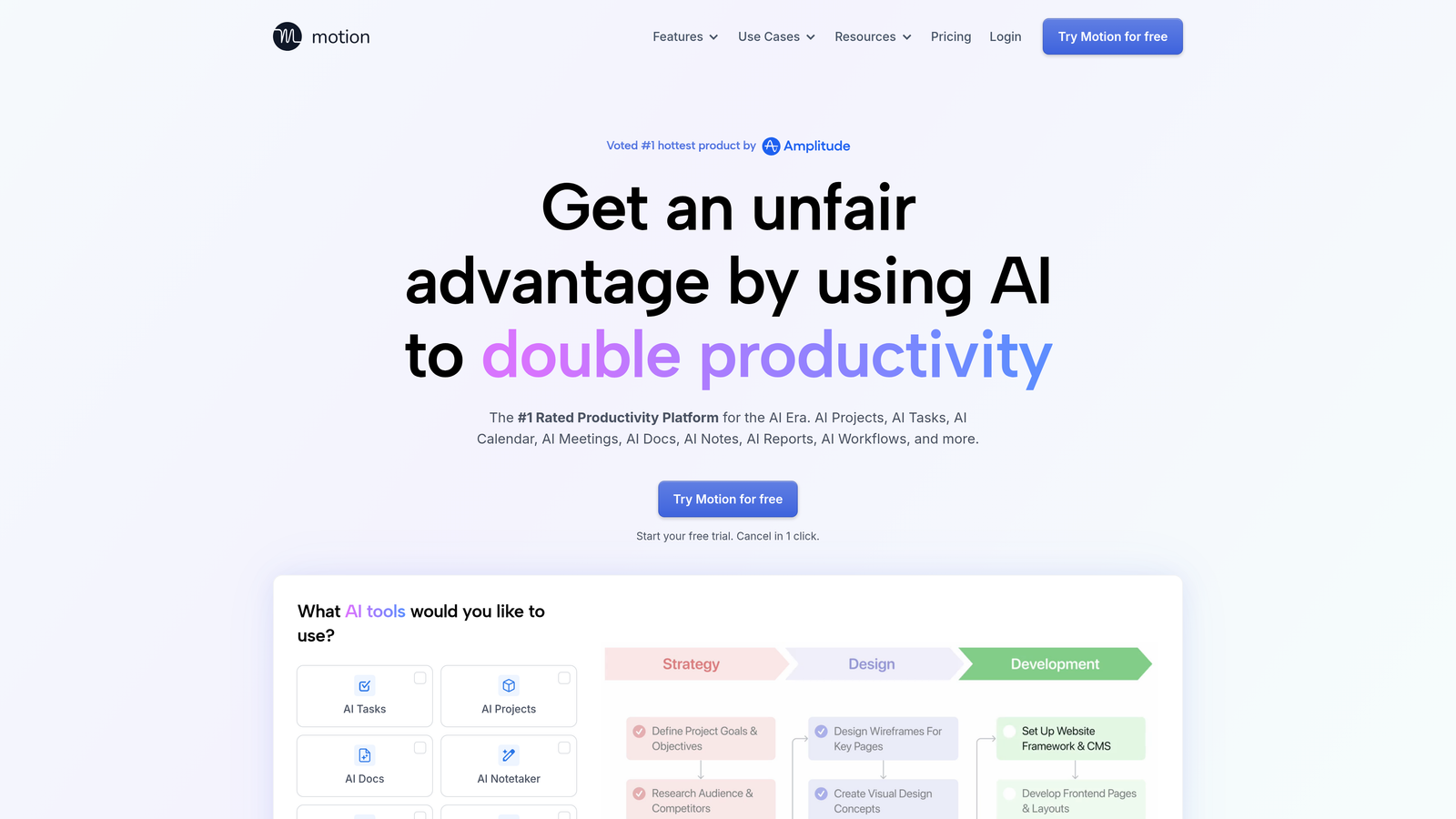 Screenshot of Motion website