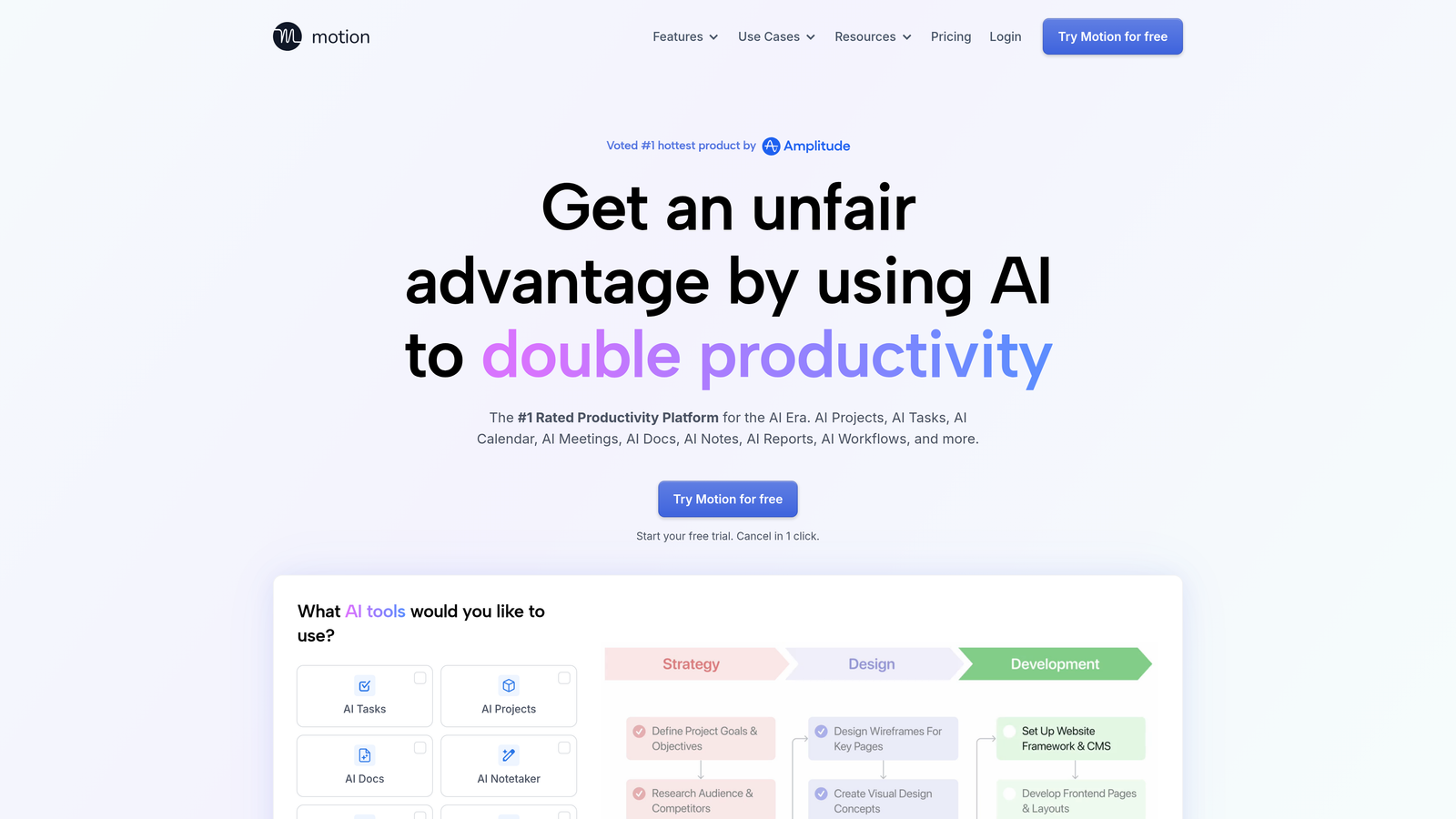 Screenshot of Motion website