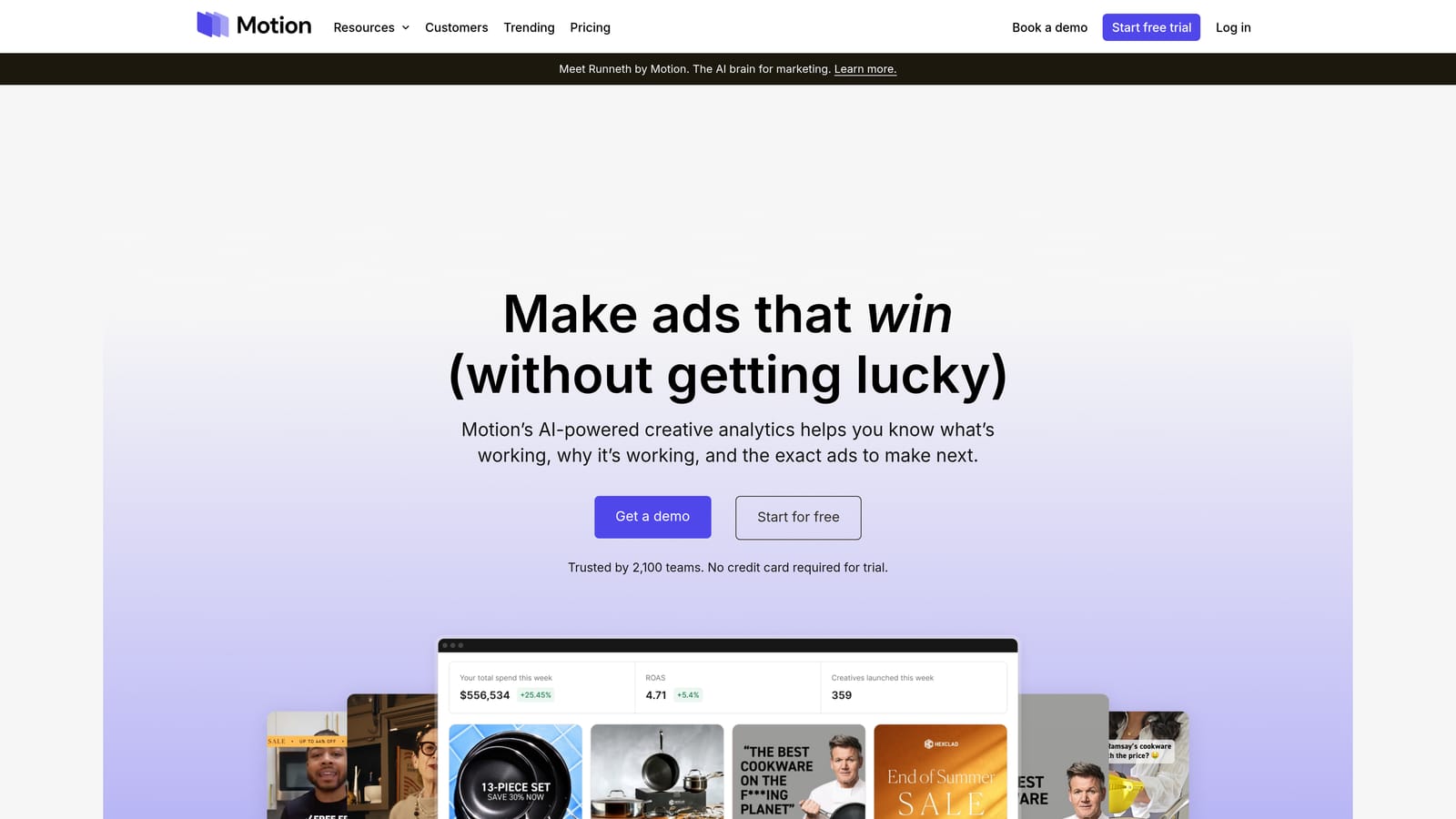 Screenshot of Motion website