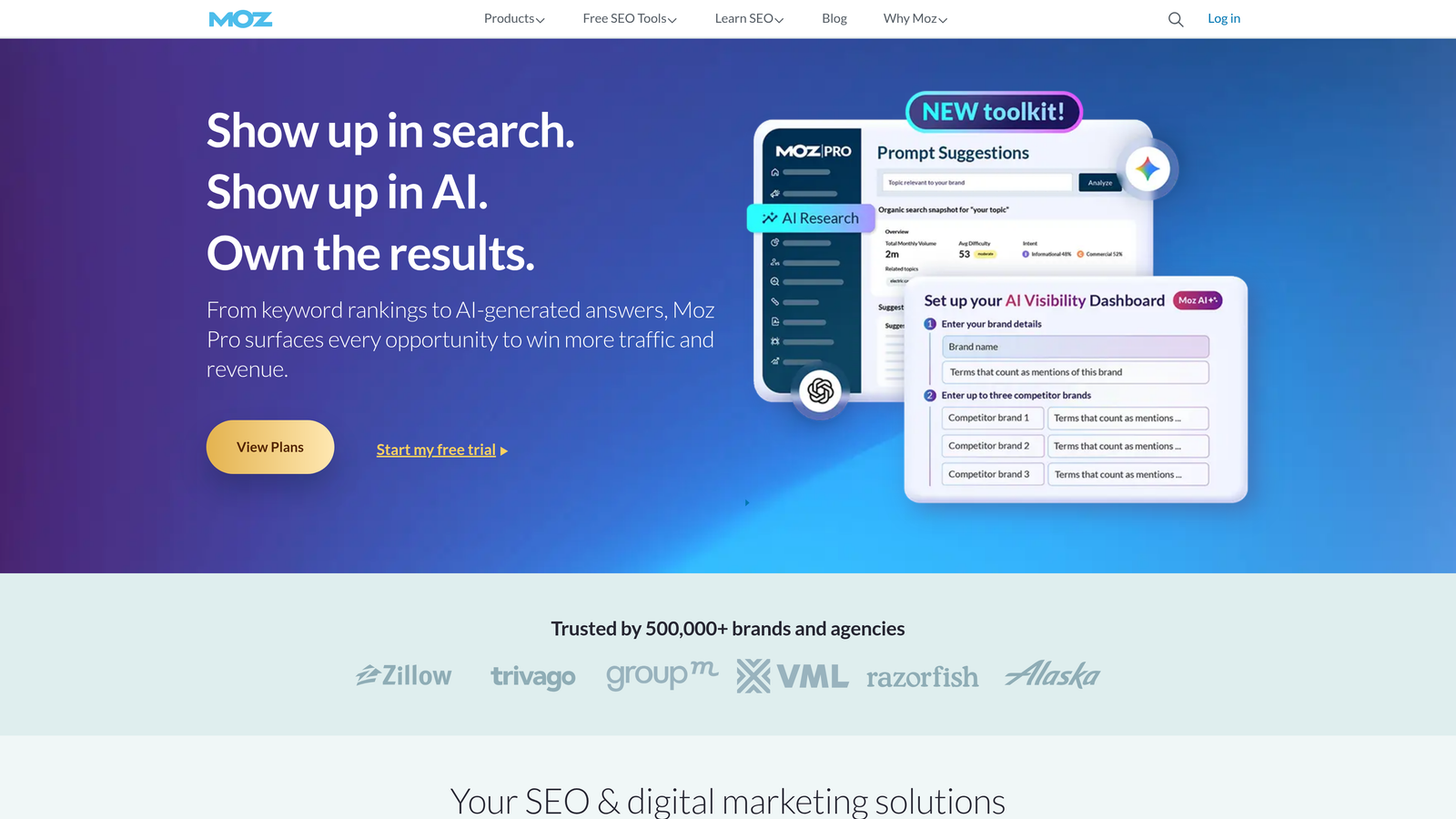 Screenshot of Moz Pro website