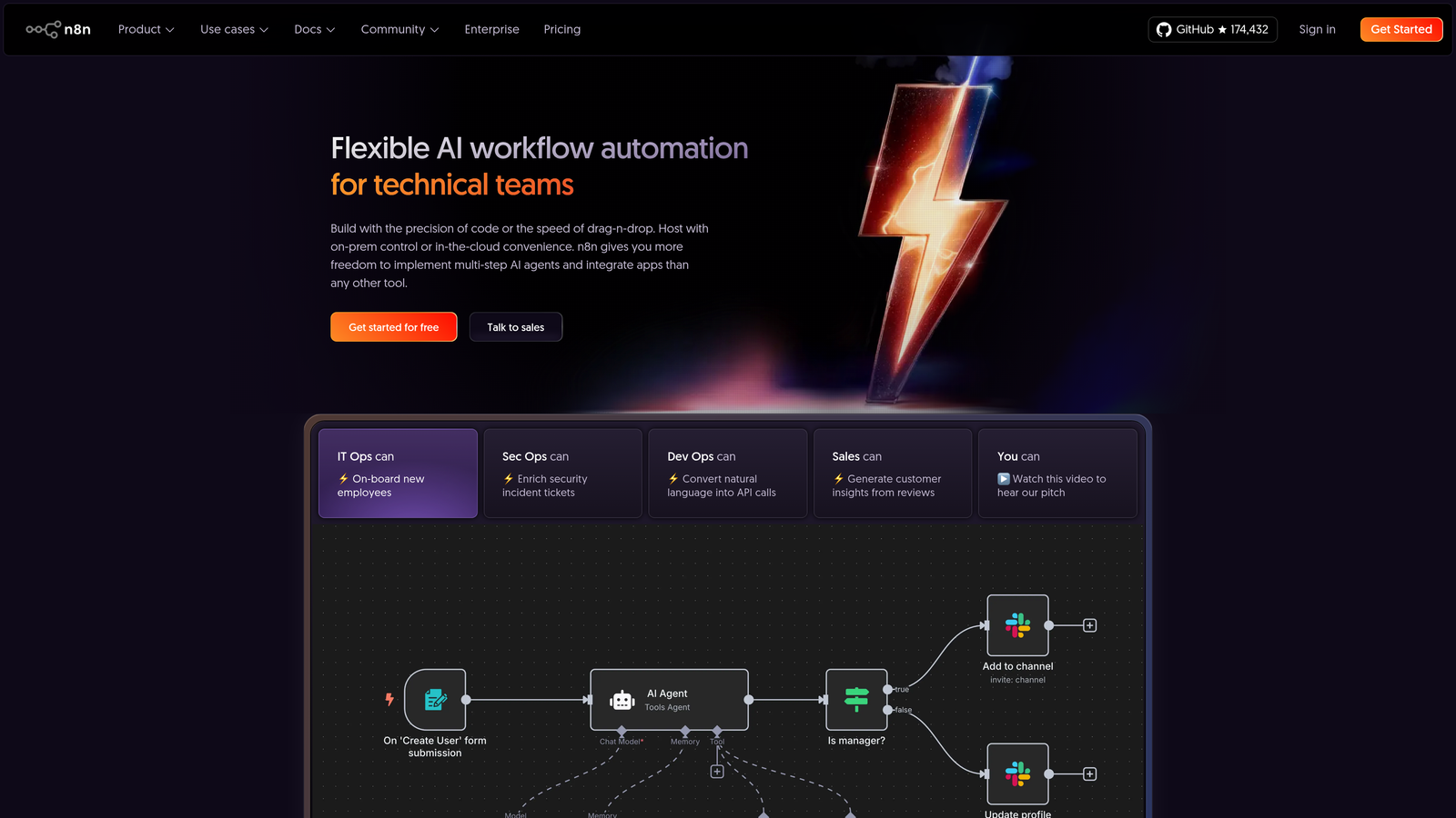Screenshot of n8n website