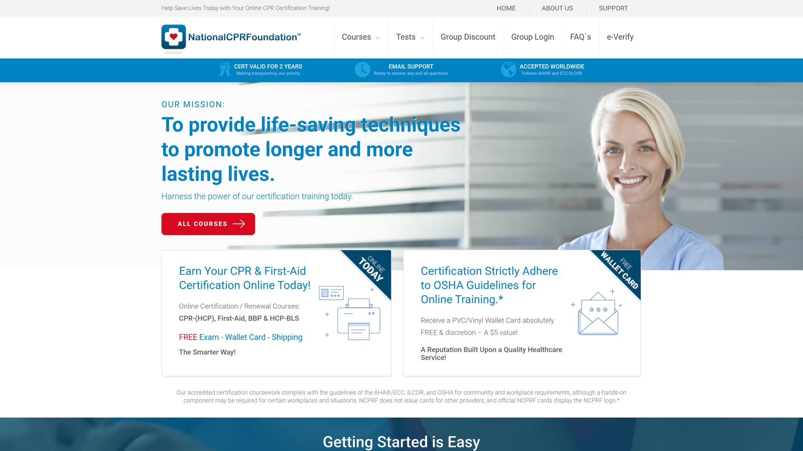 Screenshot of National CPR Foundation website