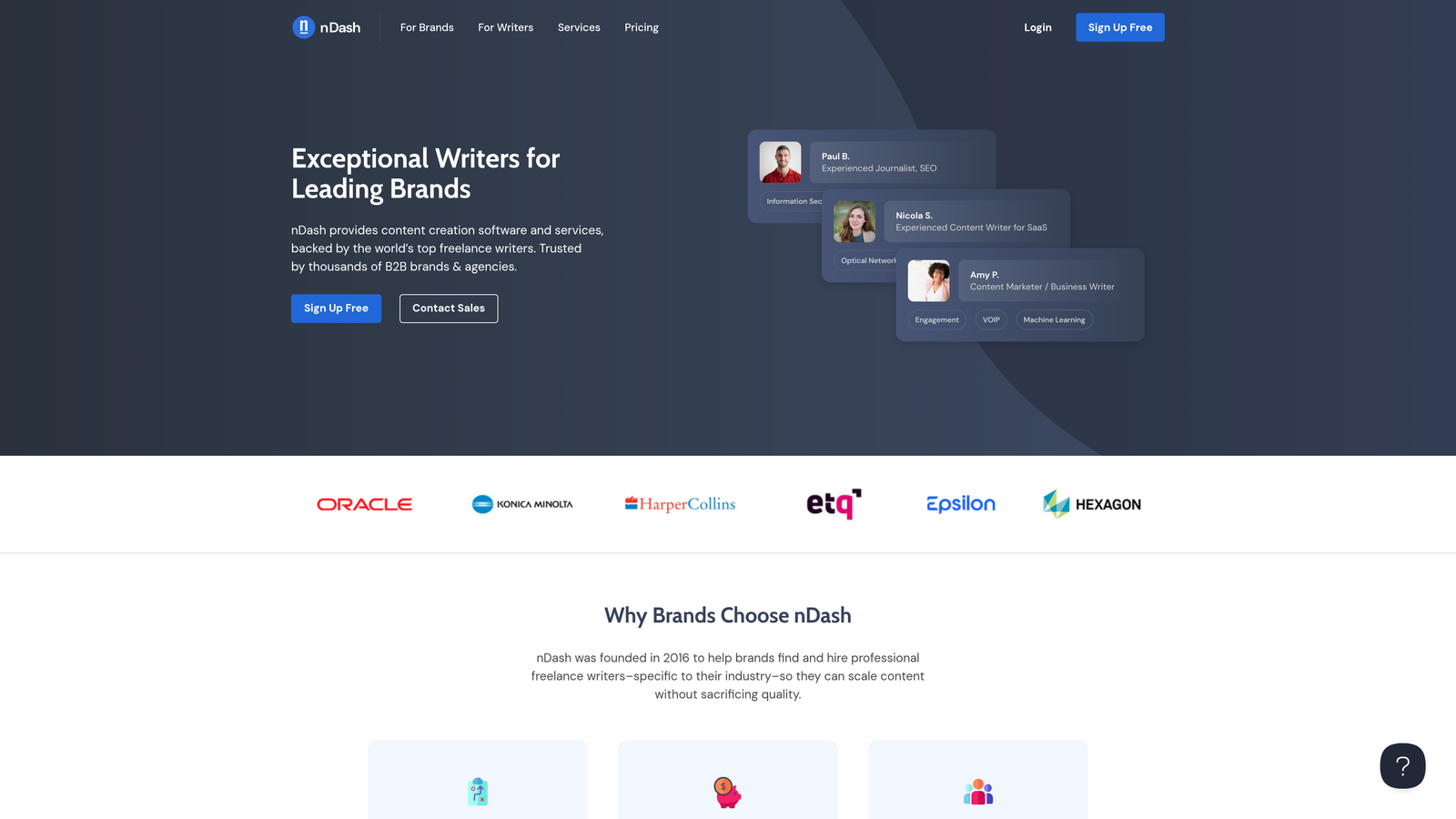 Screenshot of nDash website