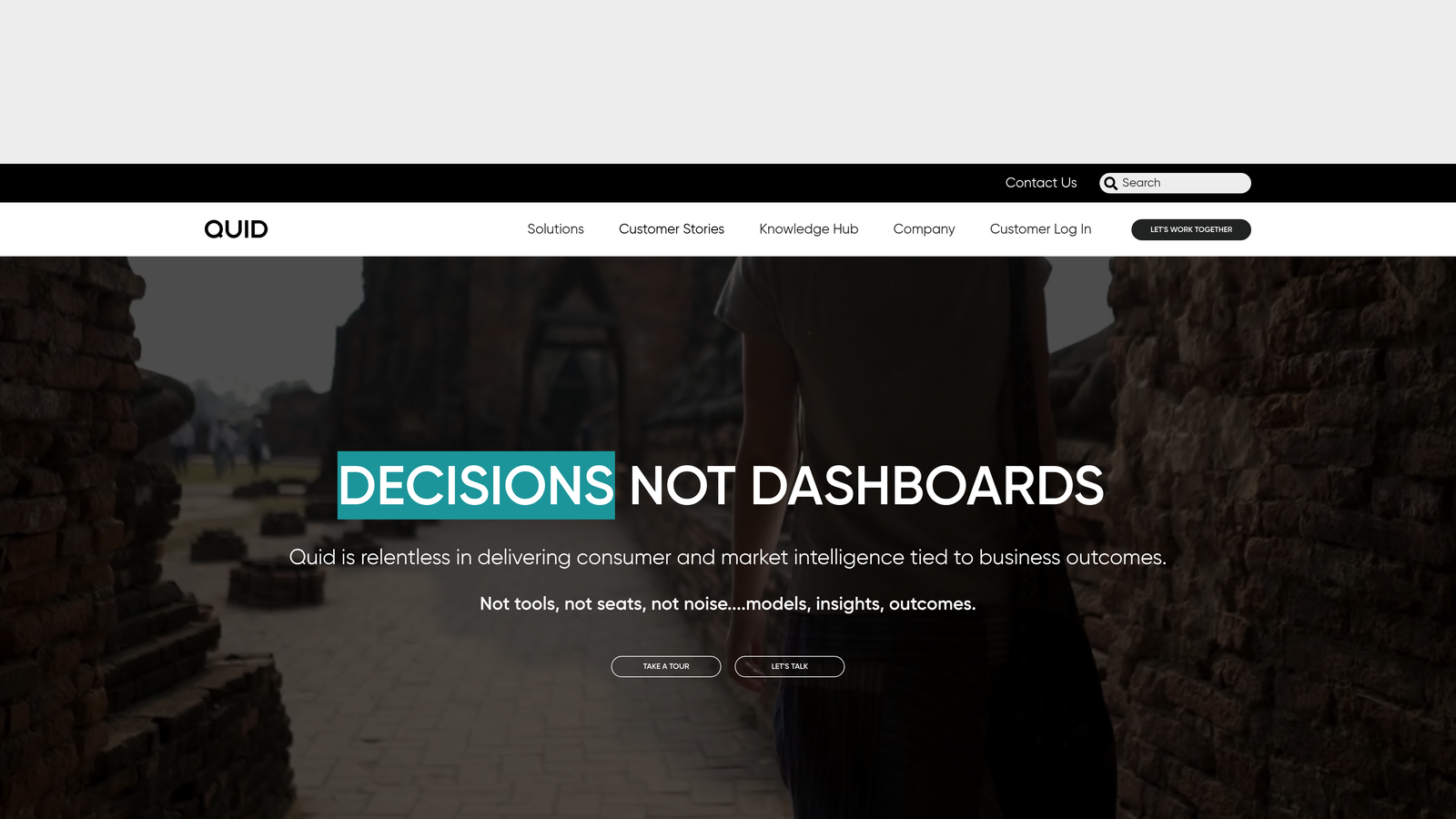 Screenshot of NetBase Quid website homepage