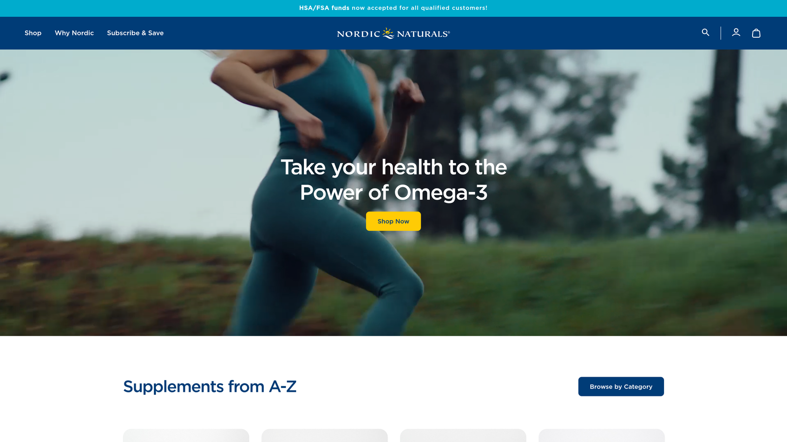 Screenshot of Nordic Naturals Ultimate Omega Sport website
