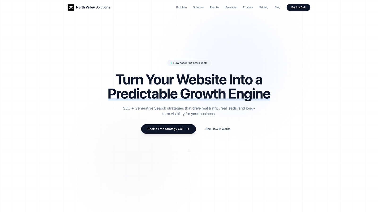 Screenshot of North Valley Solutions website