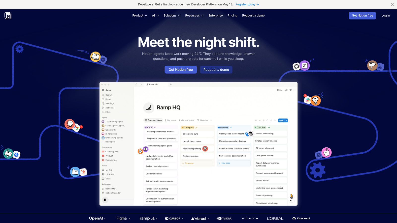 Screenshot of Notion website